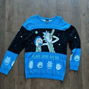 Size XL Ripple Junction Rick and Morty Wubba Lubba Spaceship Christmas Sweater